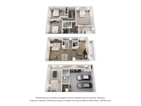 Floor plan for 3 beds, 2.5 baths, 2474 sqft
